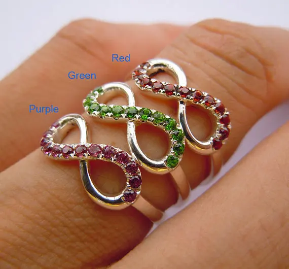 

Solid 925Sterling Silver Infinity Friendship Ring