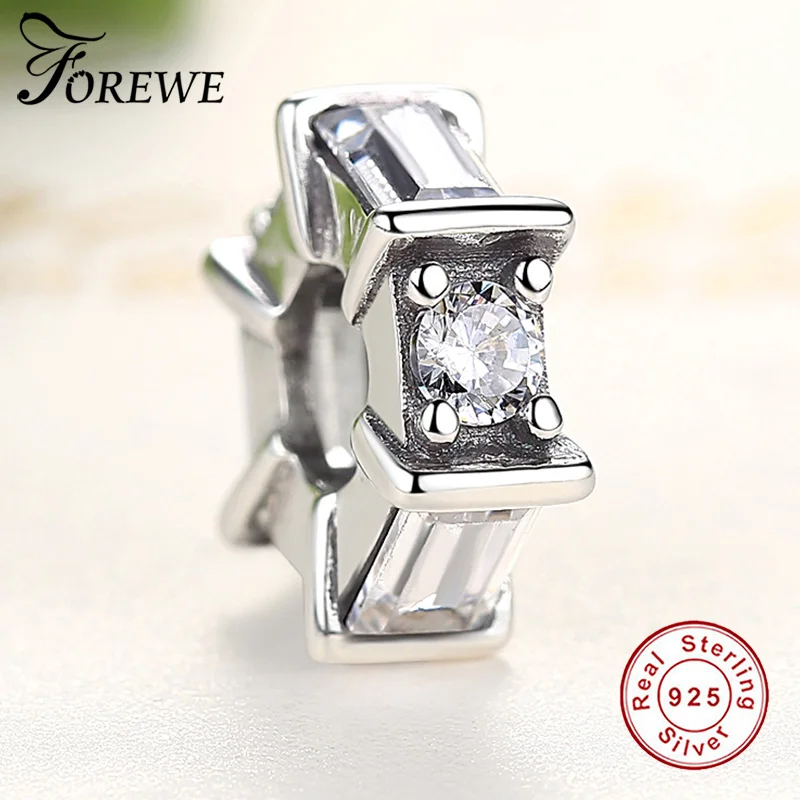 FOREWE 925 пробы серебряные ледяные скульптуры разделительные бусины с четким