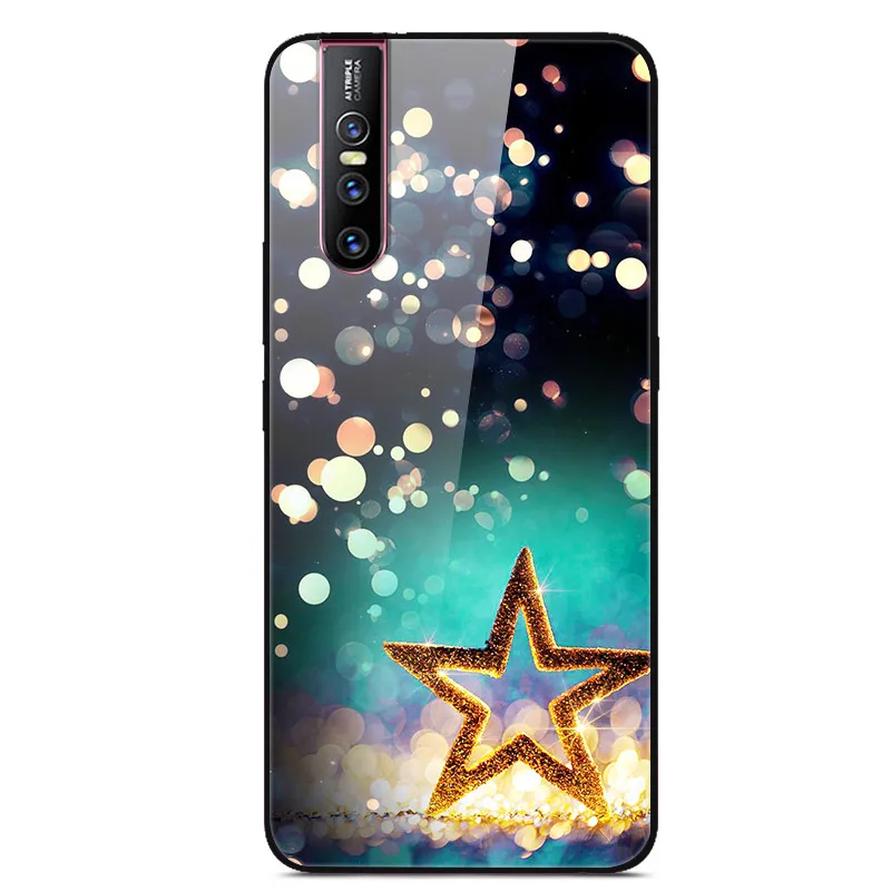 Чехол из закаленного стекла для Coque VIVO V15 Pro, чехол V 15, мягкий бампер, 3D Рисунок кошки, чехол для VIVO V15 Pro V15Pro V 15, чехол для телефона