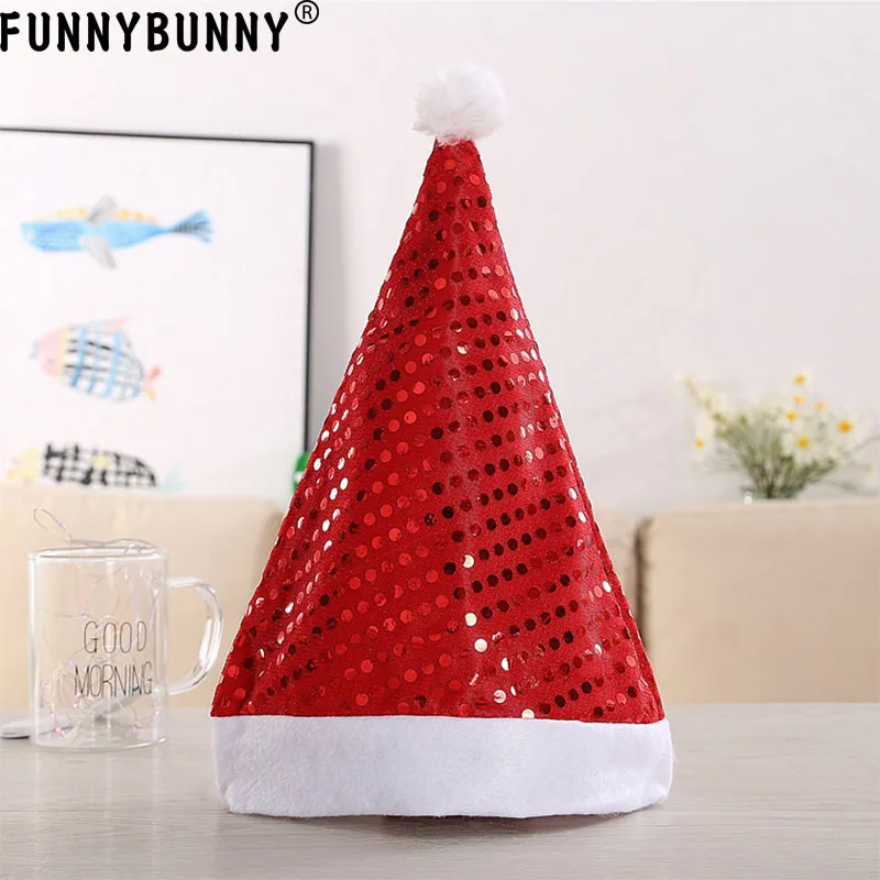 Рождественская шляпа FUNNYBUNNY кепка с блестками аксессуары для рождественской