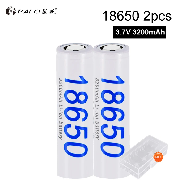 PALO Оригинальная 18650 батарея 3 7 V 3200mAh литий-ионная аккумуляторная для фонариков