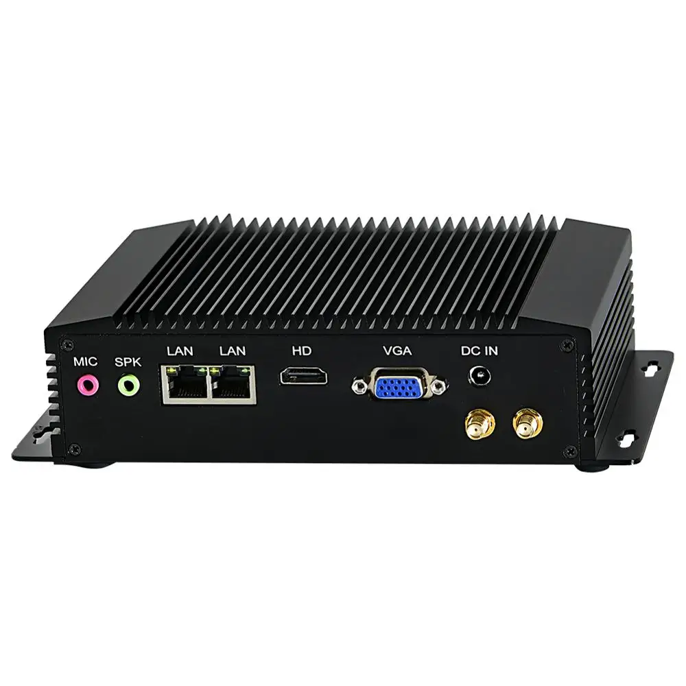 Безвентиляторный промышленный ПК мини компьютеры IPC Windows 10 Intel J1900 [HUNSN BM18]