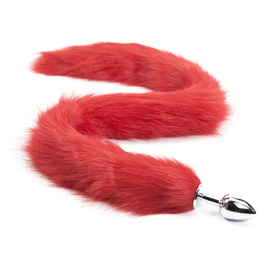 Furry Fox Tail Stainless Steel Anal Sex Toys Extra Long Metal Butt Plug Cosplay Accessories Crawls Paws |