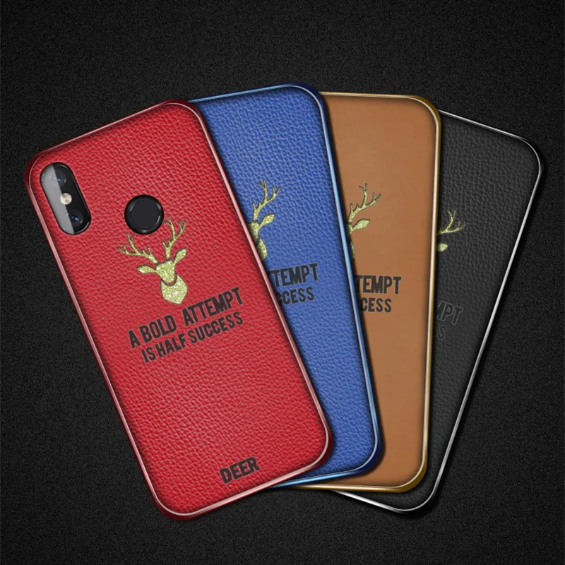 Leather Deer Case For Xiaomi Mi 8 Lite Mix 2 2S Max 3 Redmi Note 7 6 Pro 6A 5 4X Cover Plating Fitted Cases Business Back Fundas |