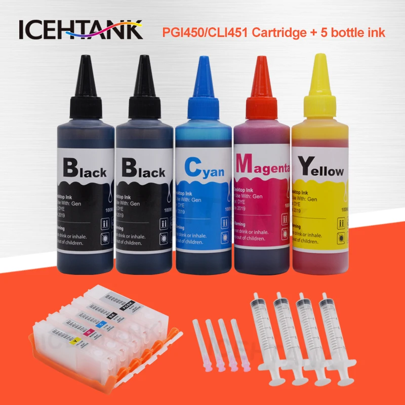 Чернильный картридж ICEHTANK PGI 450 CLI 451 для Canon Pixma IP7240 MG5440 MG5540 картриджи 7240 + чернила