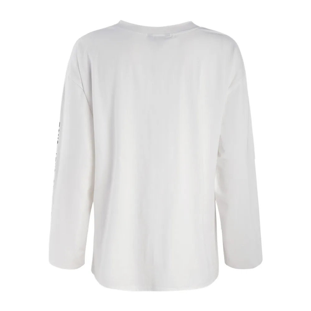 Модная женская простая Спортивная повседневная свободная футболка с буквенным