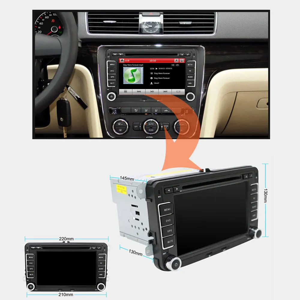 Eunavi 2 din 7 дюймов Автомобильный dvd-плеер Радио Стерео gps для VW GOLF POLO JETTA TOURAN MK5 MK6 PASSAT B6 bluetooth SWC сенсорный экран