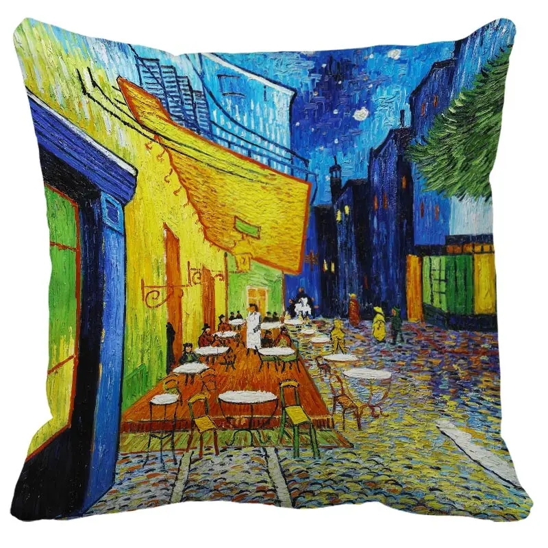 Наволочки для подушек с масляными рисунками NVan Gogh, простые геометрические декоративные наволочки для дивана из полиэстера и хлопка - Цвет: Красный