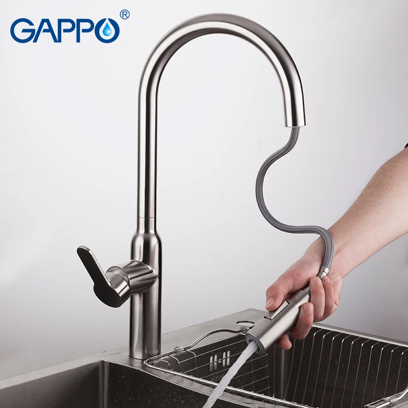 GAPPO вытяжной кухонный кран из нержавеющей стали с распылителем для воды