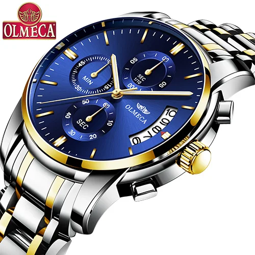 OLMECA relogio masculino Топ бренд часы мужские спортивные водонепроницаемые армейские кварцевые часы горячие часы mujer