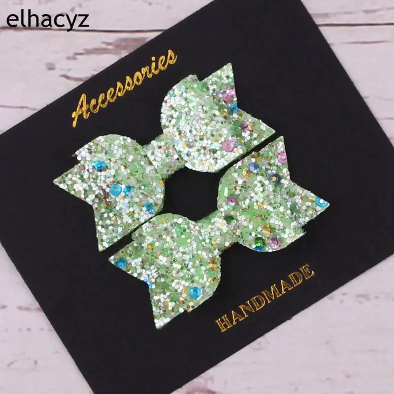 

Cute Shiny Glitter Headwear Accessoires Hair Bows Clips Hairpins Mini Sequins Daily School Barrettes Hair Clips Handmade 1Set
