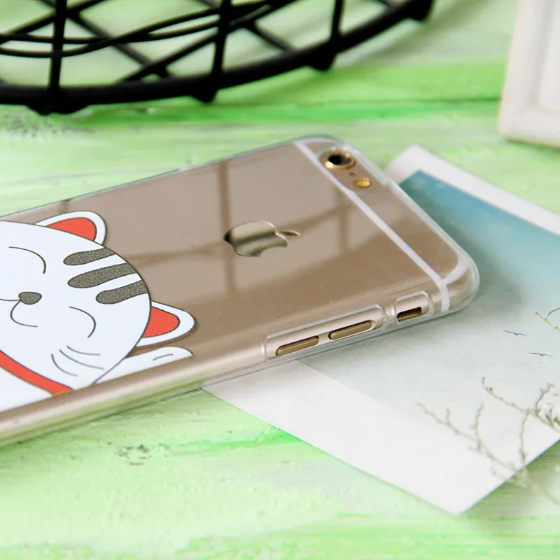 Милый чехол для телефона Lucky Cat мягкий из ТПУ iPhone 6 s plus 7 7plus 8 8plus iphone Fundas | Мобильные