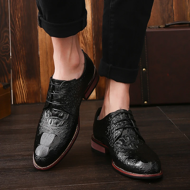 Модельные туфли из кожи аллигатора в британском стиле мужские модные деловые