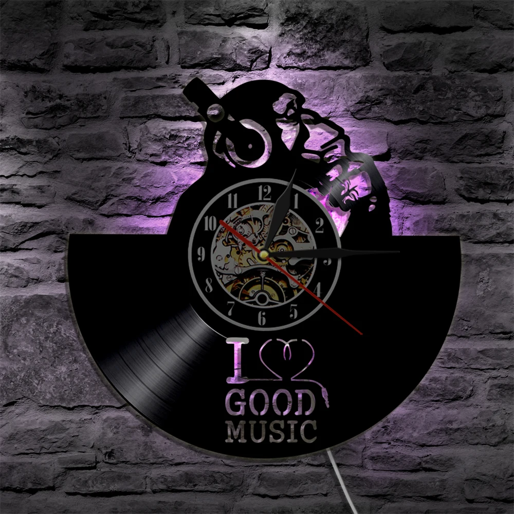 Настенные часы I Love Good Music светодиодный светодиодная подсветильник светильник с