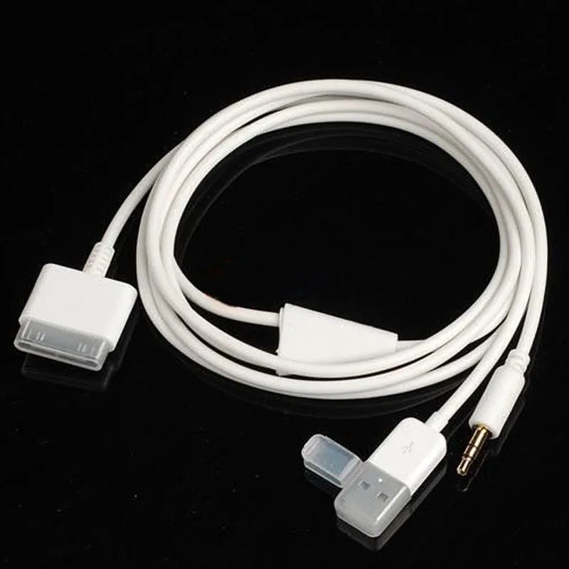 3.5mm Jack Car AUX Stereo Audio 30 pin USB Charger Data Sync Cord Charging Cable for iPhone 4/4S 3GS iPod Nano/Touch iPad 2/3 |