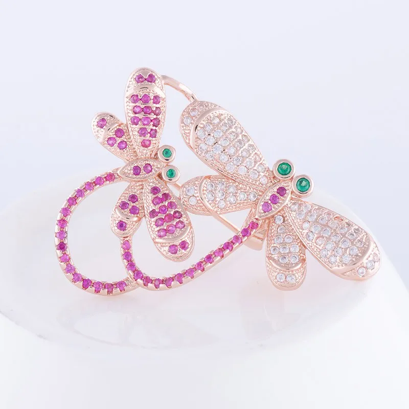 Горячие модные ювелирные изделия Bijoux циркон брошь в виде стрекозы для изготовления ювелирных украшений Медная брошь с животными брошь на шарф и свитер