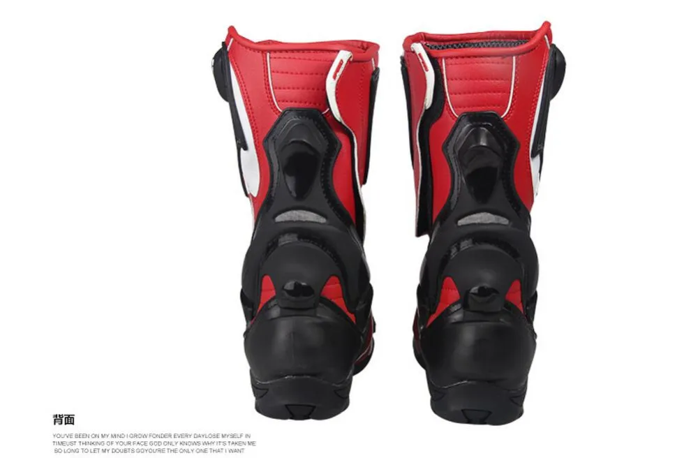Мотоботы Pro biker SPEED Bikers Moto Racing boots кожаные высокие ботинки для мотокросса черные/белые/красные B1002