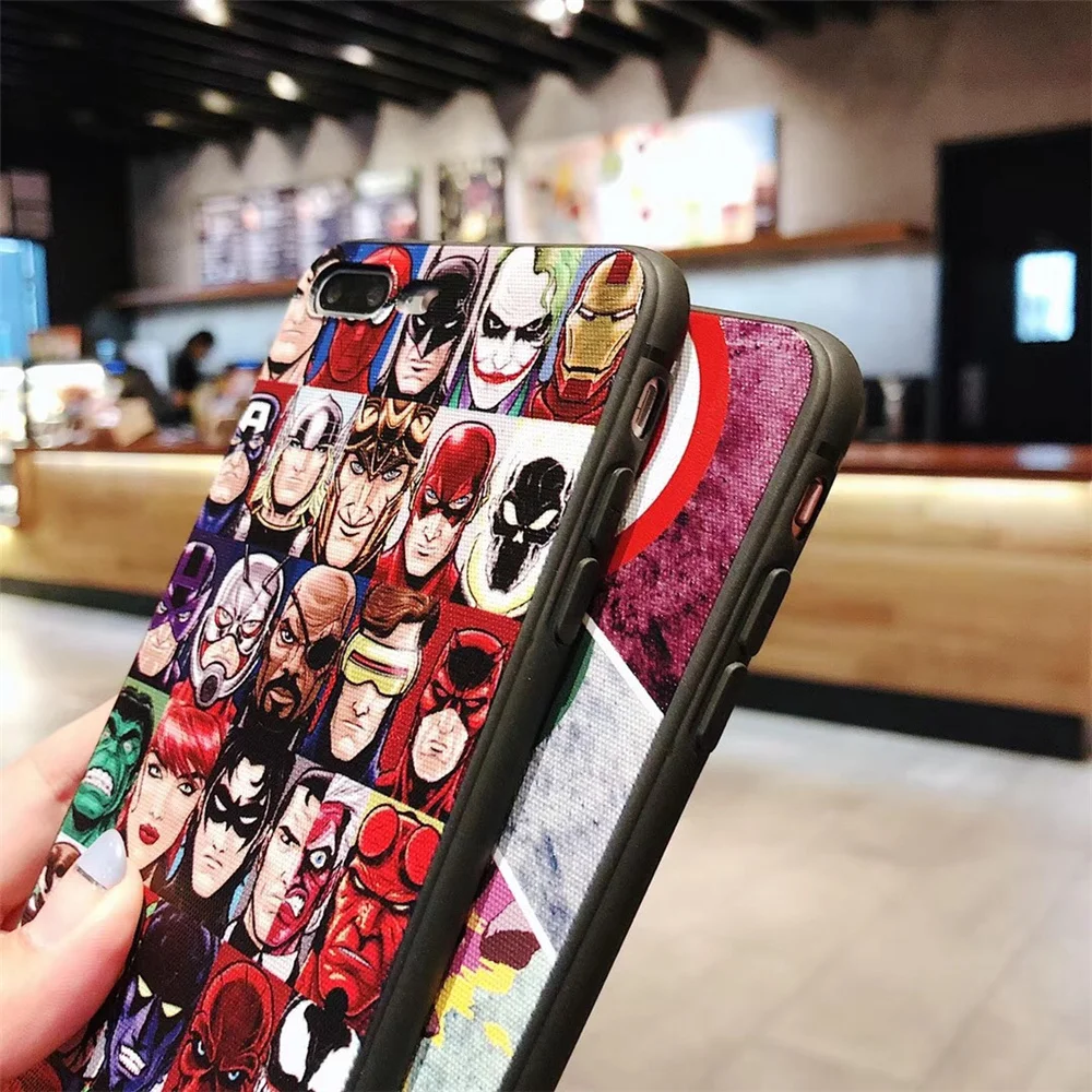 FLYYUK чехол для Iphone 8 плюс мультфильм Emboss Супермен железный человек мульти-шаблон
