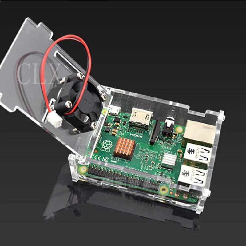 Raspberry PI 3B+ прозрачный акриловый Футляр Чехол Корпус коробка с вентилятором для Raspberry PI Модель B и Модель B