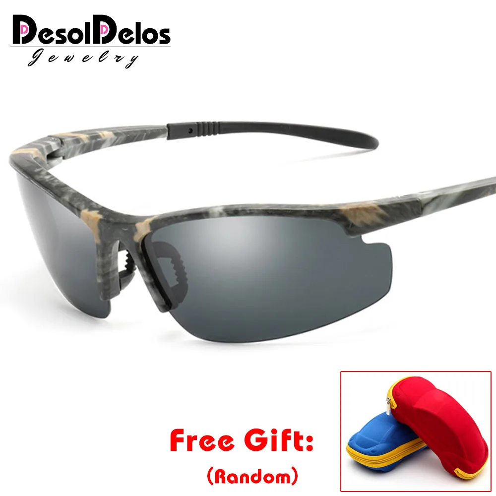 2019 поляризованных солнцезащитных очков Для мужчин камуфляжной расцветки Винтаж