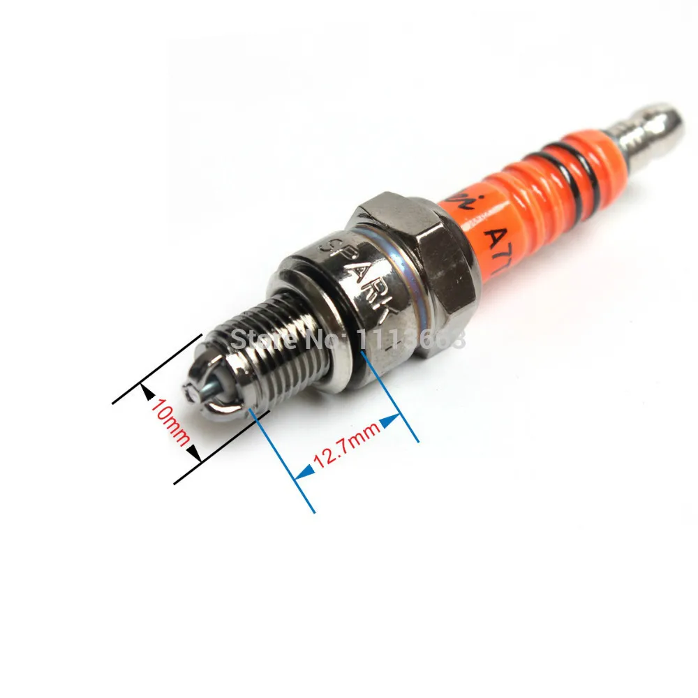 2x A7TC мотоцикл свечи 50cc 70cc 90cc 110cc 125cc ATV Dirtbike 50 125 150cc мопед скутер A7TJC три электрода |