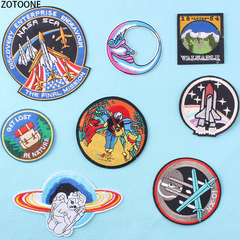 ZOTOONE UFO астронавт космические инопланетяне нашивки на одежду вышитые железные | Заплатки -32960606192