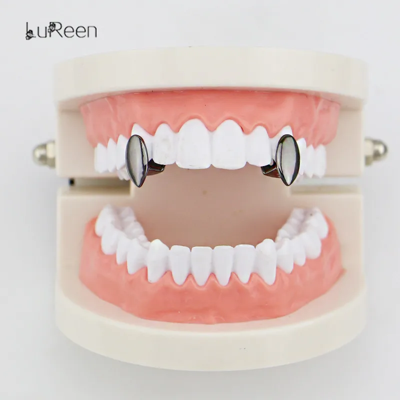 LuReen Золото Один зубы Grillz верхние и нижние грили Dentail пользовательские Fang зуб шапки Хэллоуин вампирский зуб Ювелирные изделия