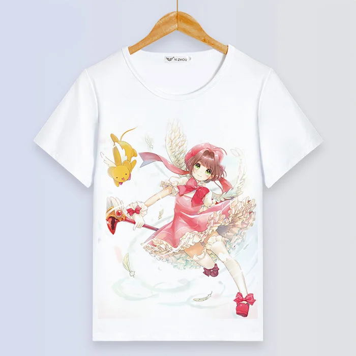 Cardcaptor Sakura, женская футболка Kawaii, короткий рукав, летняя, Femme, футболка, Harajuku, свободные топы, пара, одежда для девочек, милые пальто - Цвет: 22