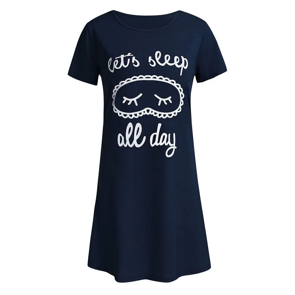 Женское платье с коротким рукавом Повседневная Удобная ночная рубашка