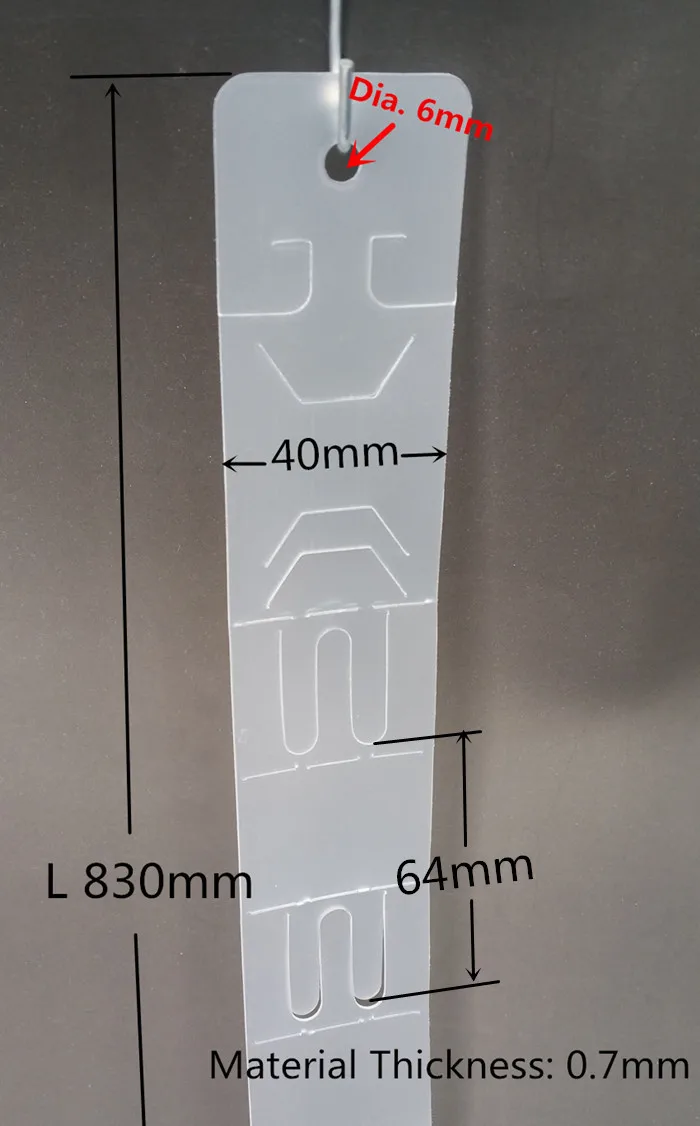 L 830 мм пластиковая прозрачная полипропиленовая мерчандайзинговая лента 12 шт. для