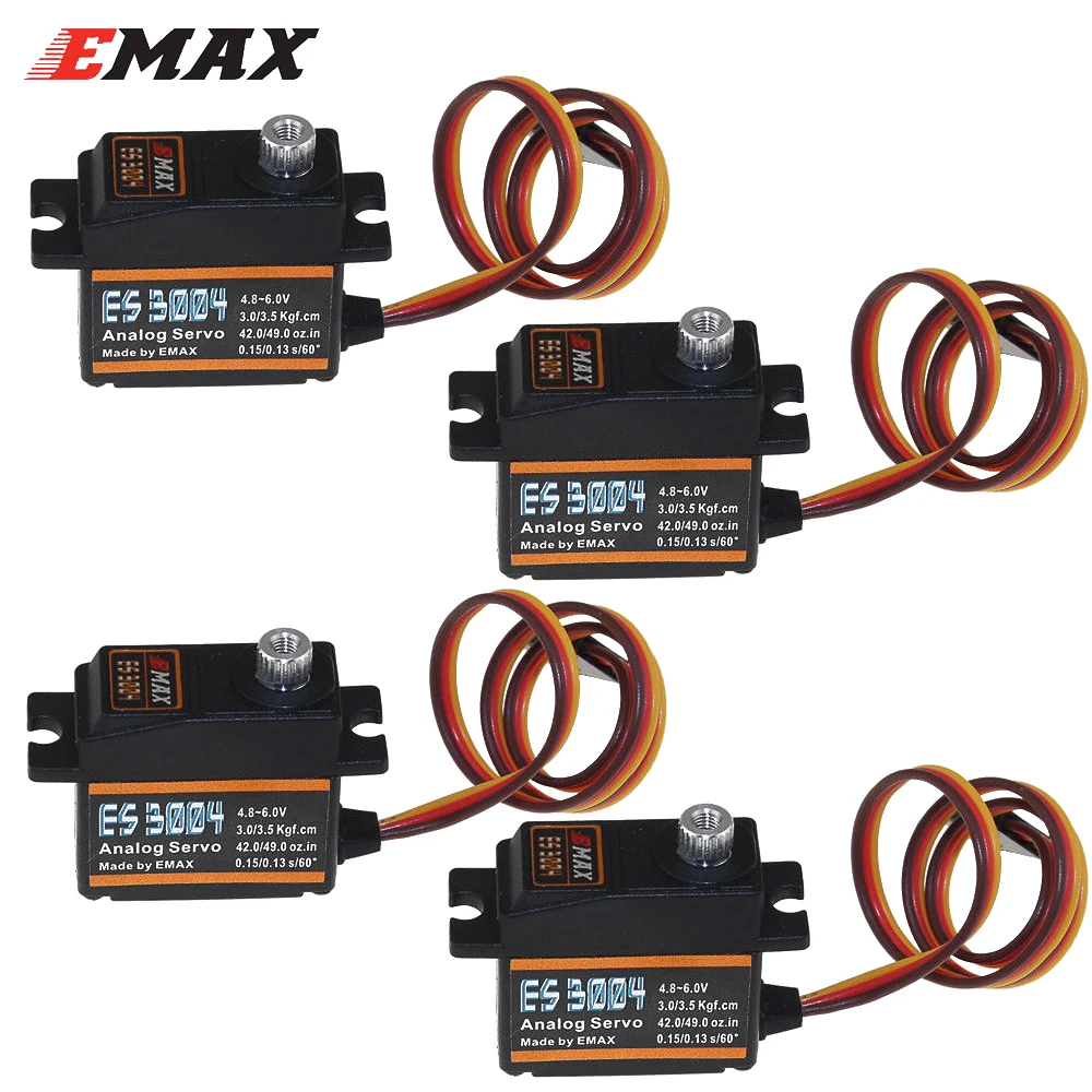 Металлический Аналоговый сервопривод EMAX ES3004 4 8 6 0 в 17 г совместим с Futaba JR для