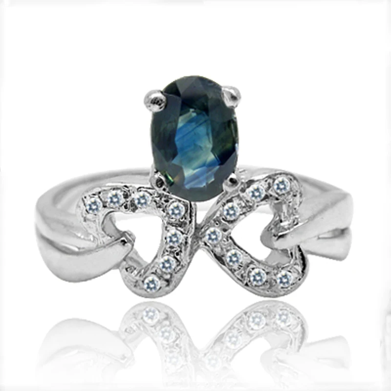 2017 Qi Xuan_Dark Blue Stone Luxury Rings_Fashion Ring_S925 Solid Silver Fashion Dark rings_производитель прямых
