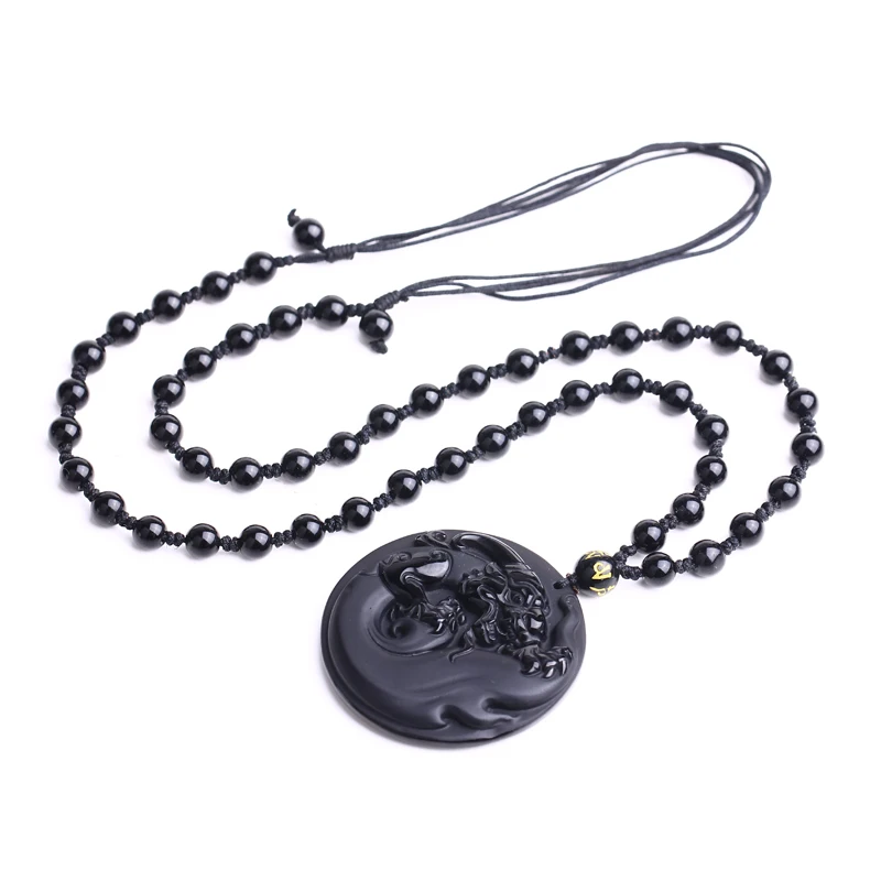 Подвеска из вулканического стекла древнее ожерелье с кулоном дракона мужские