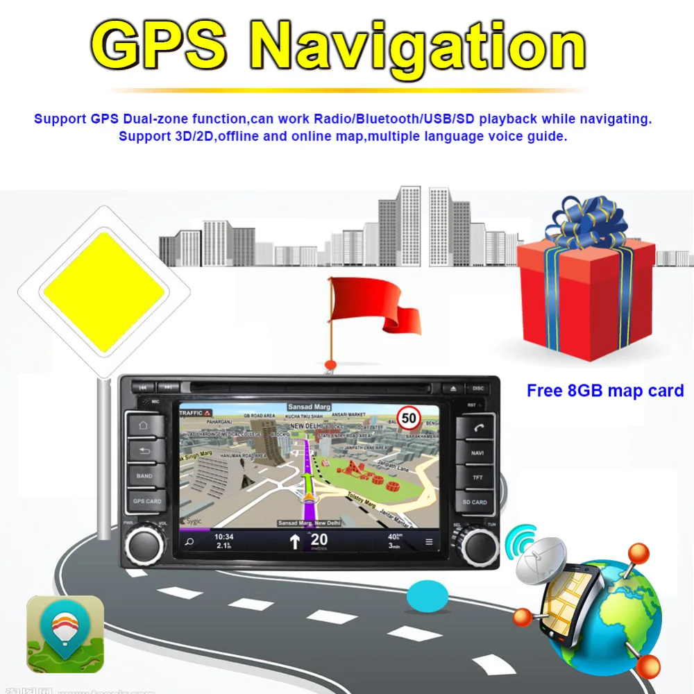 4 ГБ ОЗУ Android 8 0 Автомобильный GPS-навигатор с Bluetooth для Subaru Forester 2008-2012/Impreza 2007-2012 CD DVD