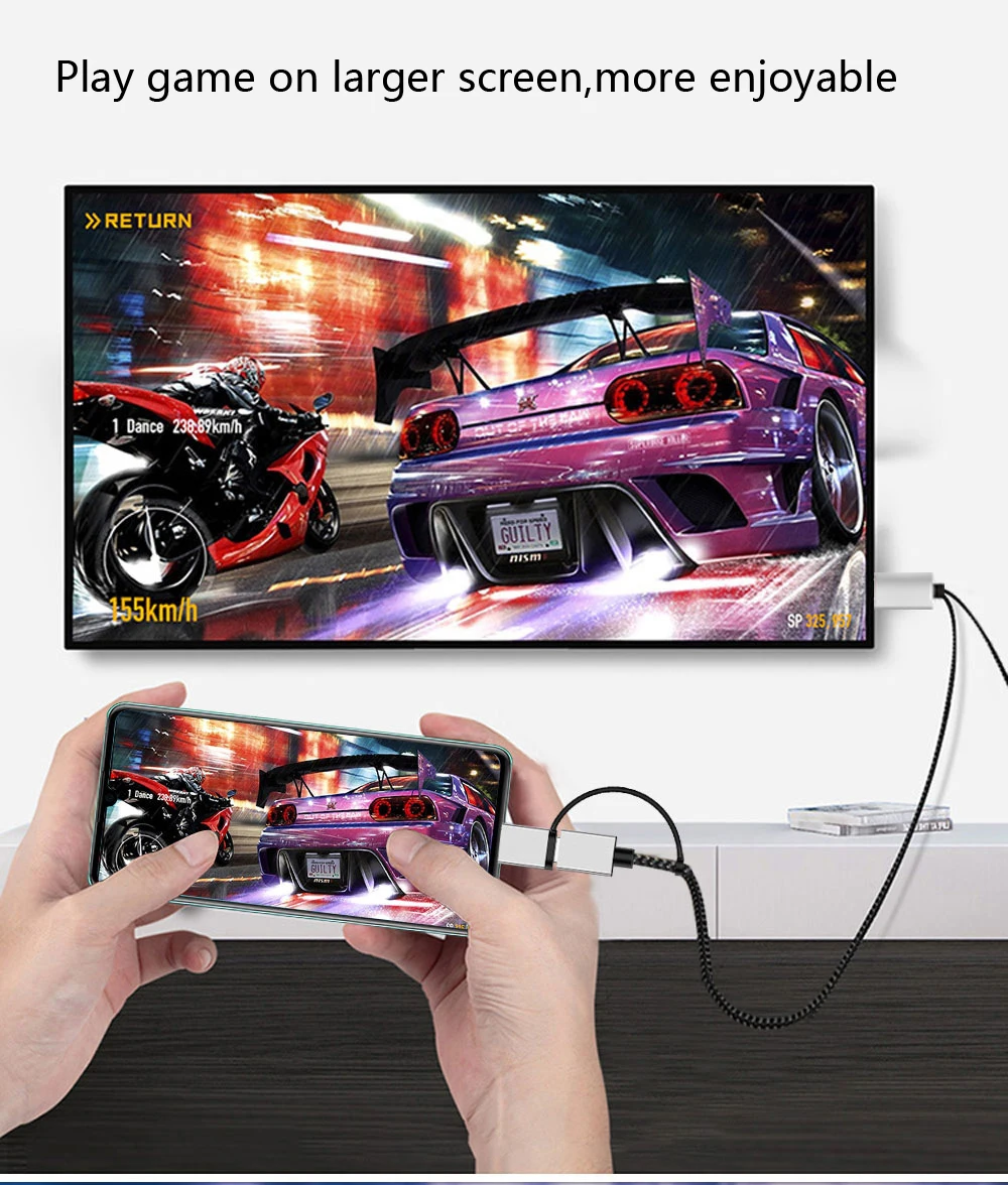 2K Bluetooth аудио Тип C Micro USB HDMI кабель HD ТВ адаптер для huawei mate 20 P9 samsung S10 S9 S8 Note 8 9 Android телефон к телевизору