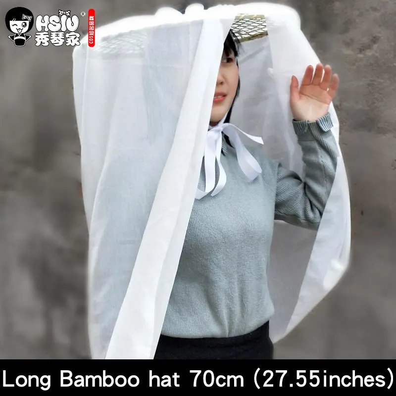 Long Bamboo hat HSIU Xie Lian Hua Cheng, Бамбуковая Шляпа для косплея, длинные кости, повязка для волос, RuoXie, YingLuo Tian Guan Ci Fu, реквизит, аксессуары для Хэллоуина - Цвет: Long Bamboo hat