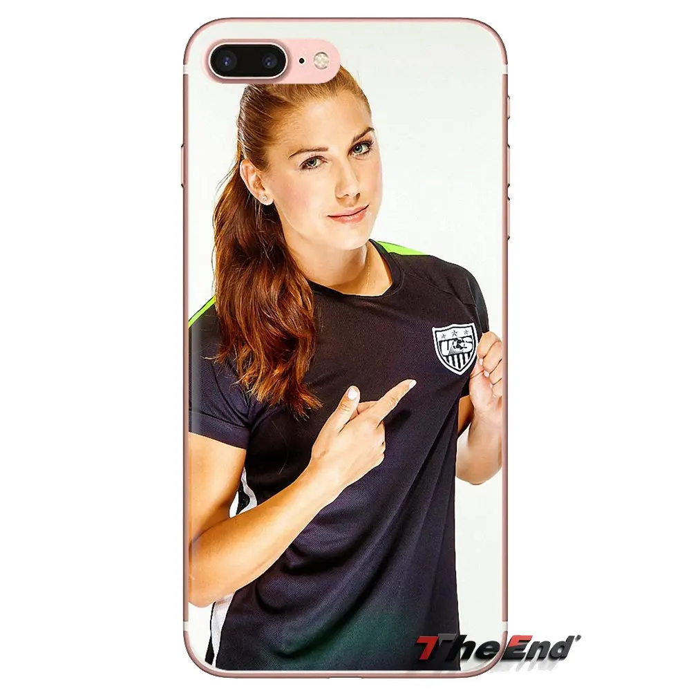 For iPod Touch Apple iPhone 4 4S 5 5S SE 5C 6 6S 7 8 X XR XS Plus MAX Alex Morgan American Soccer star Transparent TPU Skin Case |