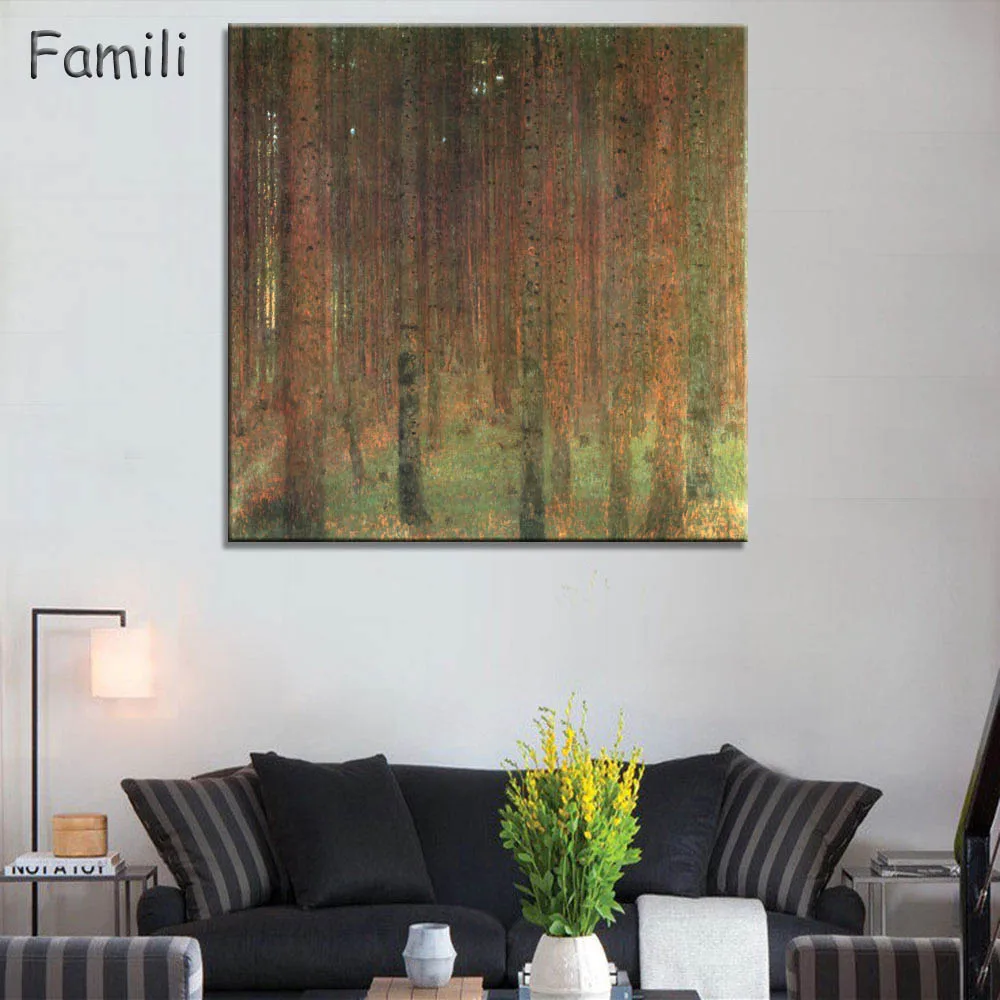 

Pinewood 1902 by Gustav Klimt Oil Painting Reproduction Replica Wall Art Canvas Painting Repro Copy for Living Room