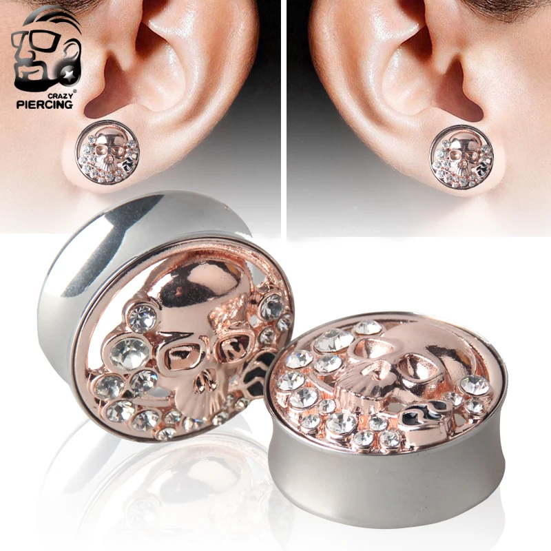 Заглушка для пирсинга из розового золота ювелирное изделие тоннель ушей