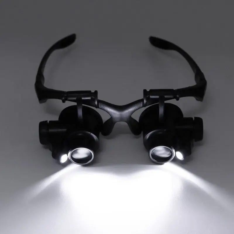 

Headband Repair Magnifier With LED Light Dual Eye Jewelry Magnifying Glasses 10X 15X 20X 25X Jan-23