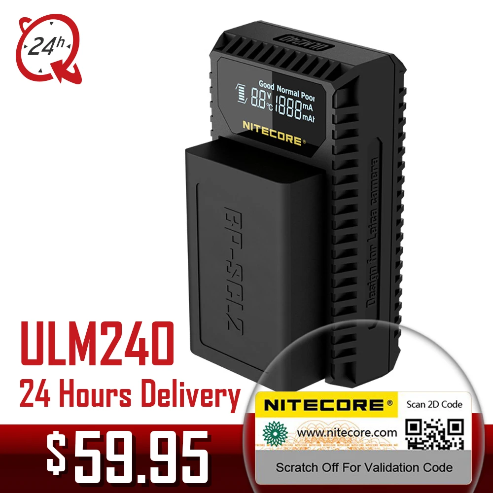 Nitecore ULM240 USB зарядное устройство для Leica BP SCL2 аккумуляторы M (Typ 262) 246) 240) P M240P