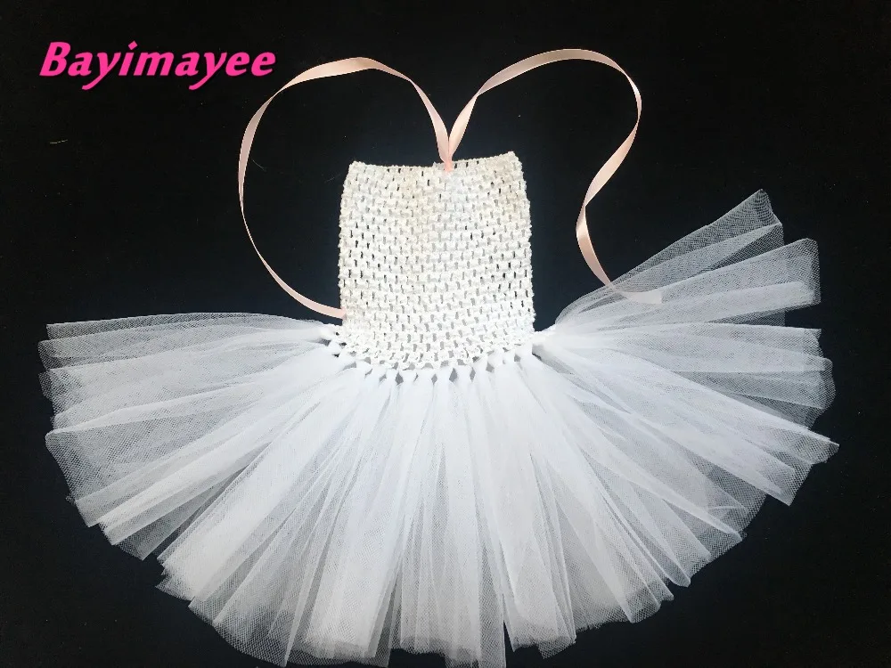 Многоцветное детское вязаное крючком платье-пачка для девочек ручной работы