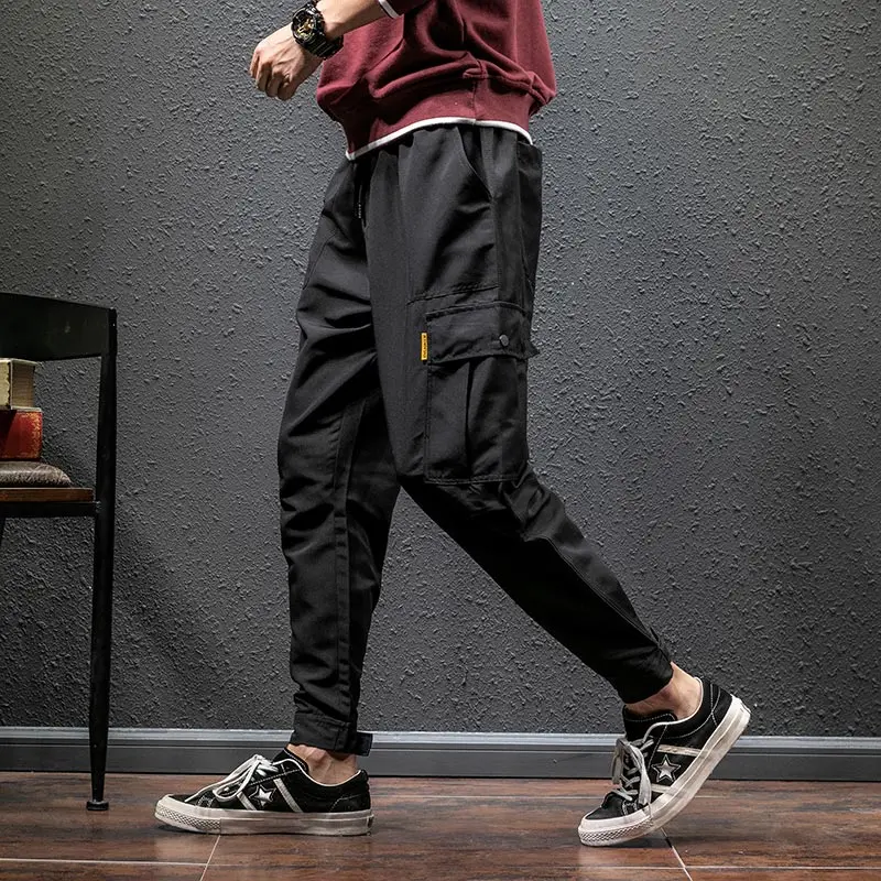 Модные Длинные шаровары для мужчин облегающие брюки-карго в стиле хип-хоп