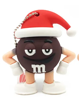 2 usb flash drive 64gb usb stick 32gb pen drive 16gb pendrive 128gb usb 2.0 8gb 4gb M&m's Chocolate MR Bean Cartoon Christmas gift - Цвет: 2
