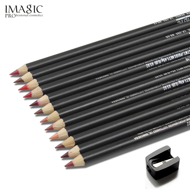 IMAGIC 12 цветов lipliner pen модное длительное увлажнение Lipliner водонепроницаемый карандаш для губ водостойкий карандаш с 1 шт. точилка