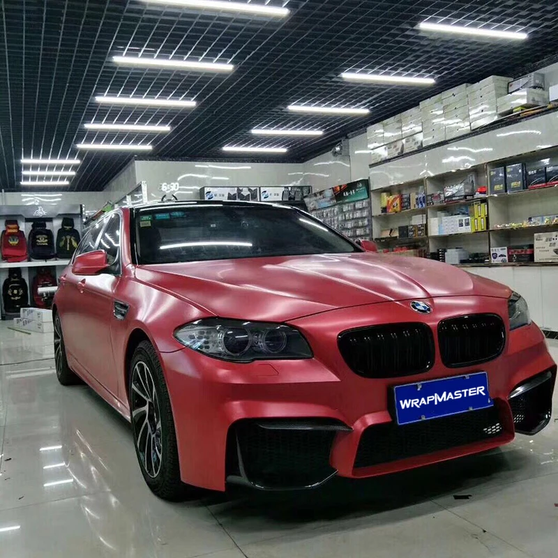 

Satin Metallic Film car wrapping car body wrap with Air Bubble 1.52x18m/roll Red
