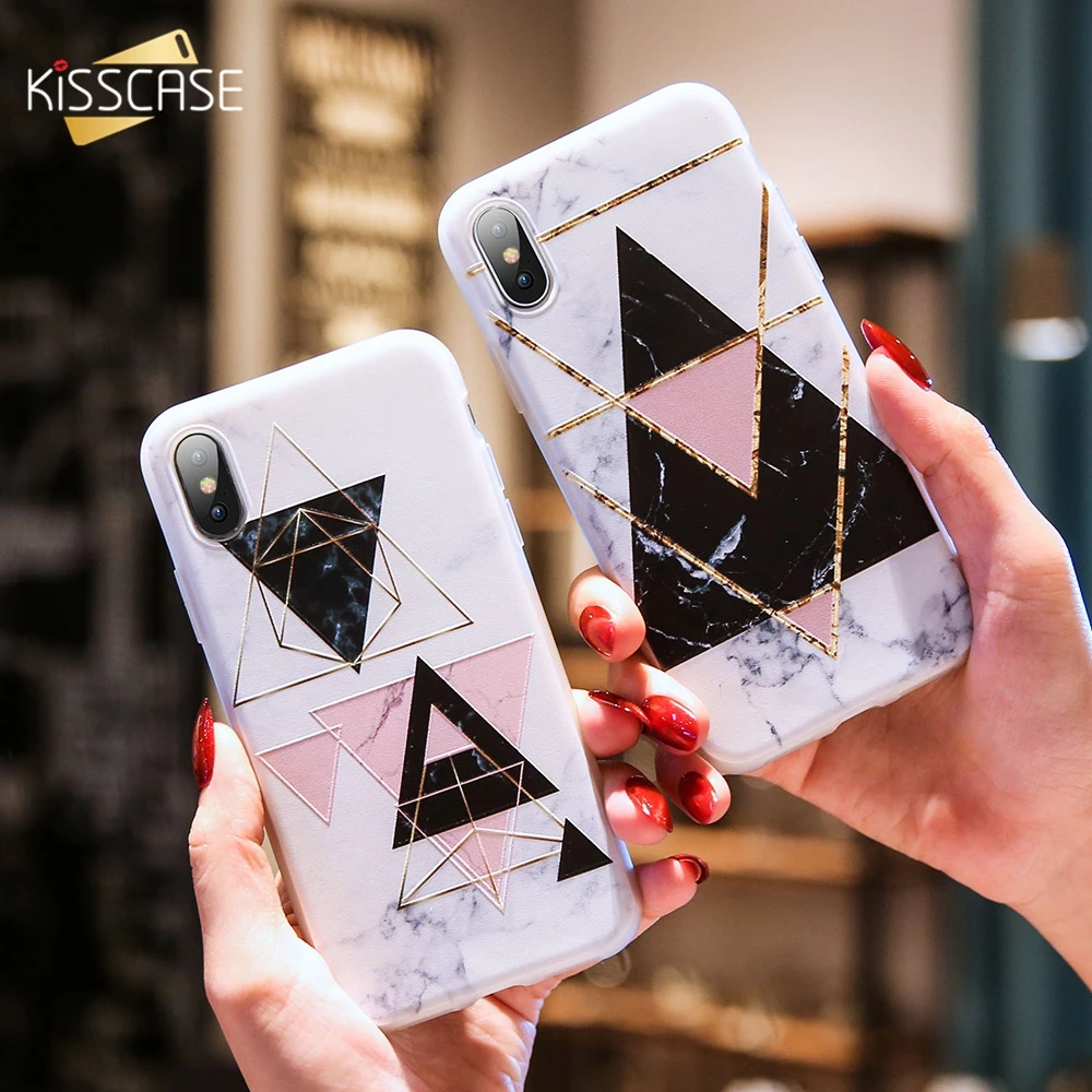 KISSCASE силиконовый чехол для Samsung Galaxy S8 S9 плюс треугольная Геометрия Мрамор A7 A6 A5 J3 J5