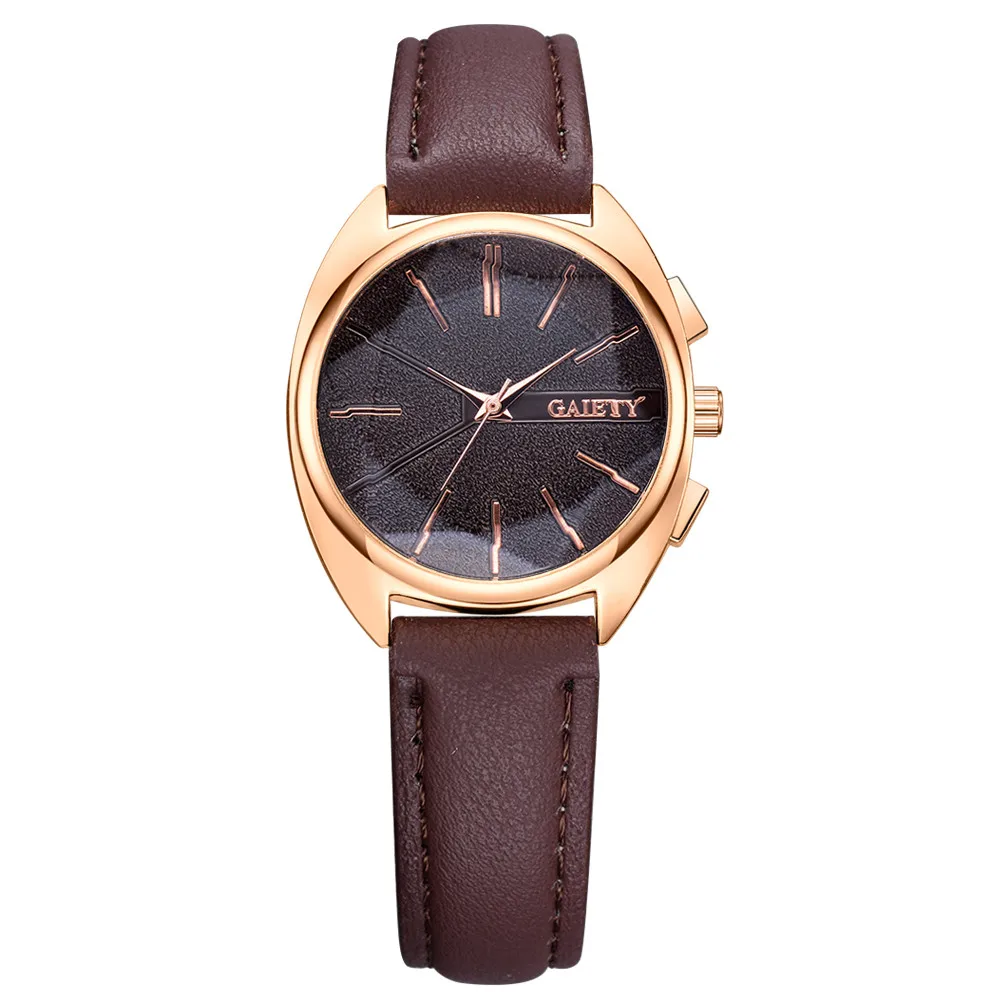 Стильные Женские часы с кожаным ремешком кварцевые круглые наручные Senhoras assistir