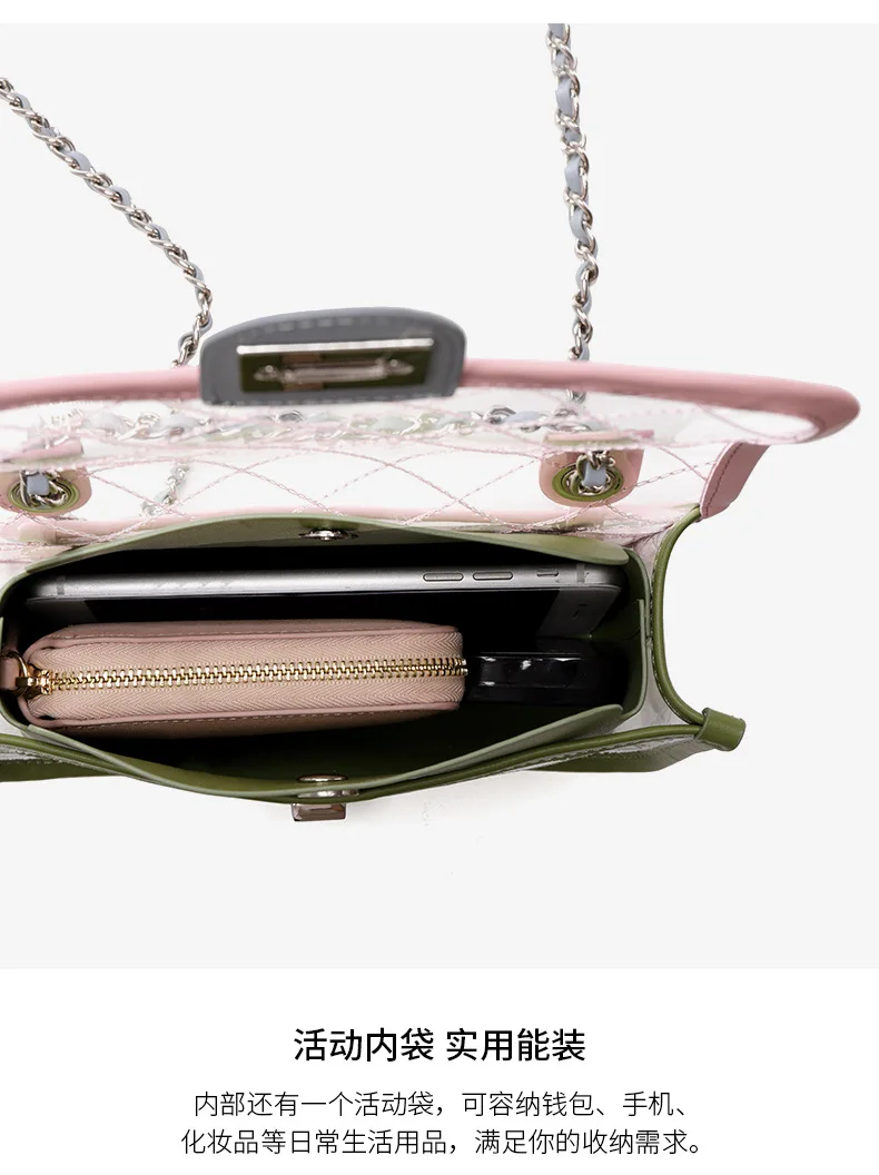 Luxury Ladies Hand Bags Summer Matte Clear Purse Small Tote Bags for Women Transparent Shoulder Cross Body Bolsa Feminina