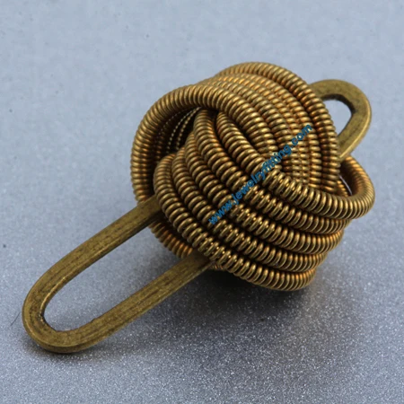 All kinds of jewelry findings supplier Raw brass color Coiled wire spherical connector beads 27.5*15*12 | Украшения и аксессуары